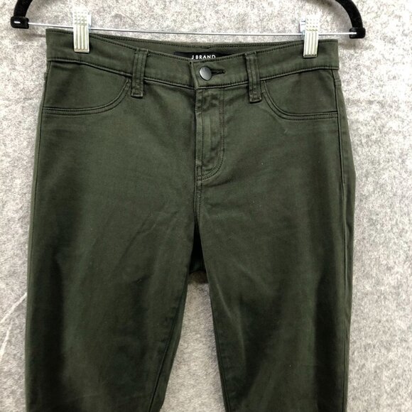 J Brand Skinny Legging Jeans Womens 26 Dark Green Mid Rise Stretch - Picture 3 of 11